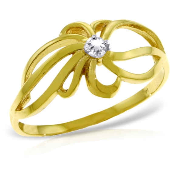 Galaxy Gold Products Jewelry - 14K. SOLID GOLD RING WITH NATURAL DIAMOND